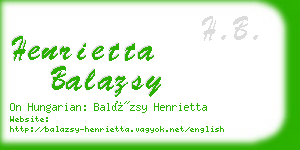 henrietta balazsy business card